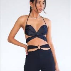 Glassons Twist Halter Tie Satin Bralette
